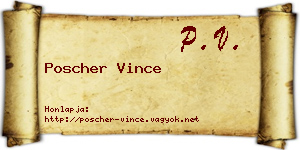 Poscher Vince névjegykártya